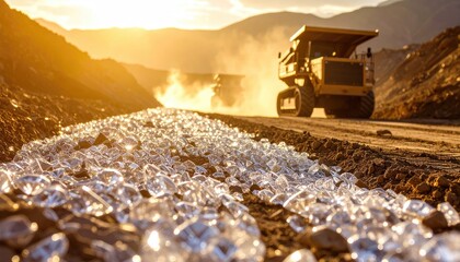 Heavy Machinery Working on Construction Site During Golden Hour