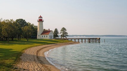 Calm waterfront scene at a secluded bay