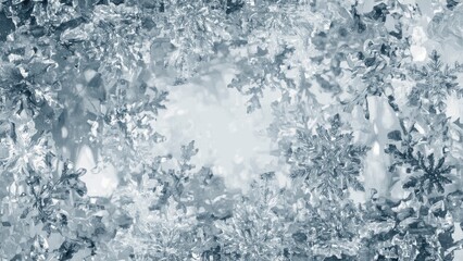 Snow-inspired textured background with frosty glass effect