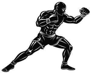 Naklejka premium Boxing Silhouette