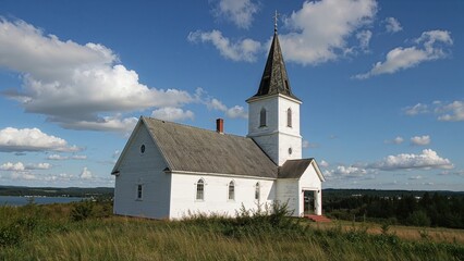 Naklejka premium Historical chapel with classic architecture in a charming setting