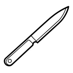 Box Cutter Knife Kitchen Knife icon line airt vactor outline Illustrations on white background