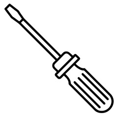  screwdriver-tool Flathead Screwdriver Tool Icon – Hand Tool, Manual Work, and DIY Symbol  icon or logo style icon line airt vactor outline Illustrations on white background 