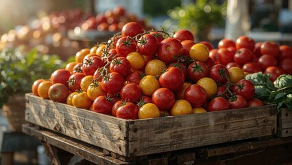 Heap of fresh tomatoes ready for selling