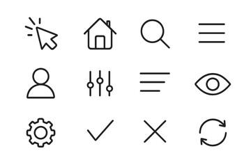 Set of conceptual flat linear vector icons representing various drinks and beverages for websites, applications, and graphic design resources with editable outline style