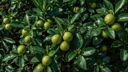 Visuals of lime trees with fresh green fruit