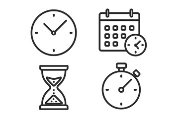 Set of conceptual vector icons in flat linear style for real estate web design and applications, editable stroke graphic resources for property, housing, architecture, and online platforms