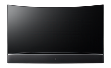 Curved TV with a frameless design and rear-mounted speaker system