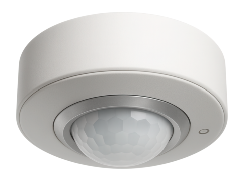 Ceiling-mounted occupancy sensor with a low-profile design and PIR technology