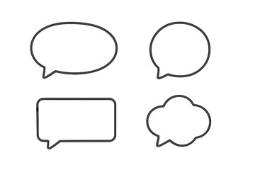 Speech bubble buttons vector set, web design icons, chat bubbles, internet communication symbols, transparent background, UI elements, digital dialog shapes, modern interface graphics