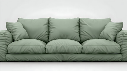3D Illustration Green Sofa, Cushions, Comfortable, Modern Furniture, Interior Design
