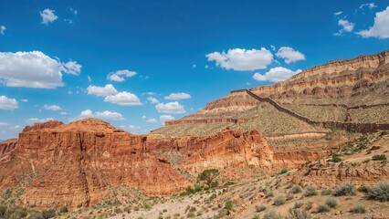 Fototapeta premium Red shale desert landscape in a remote area