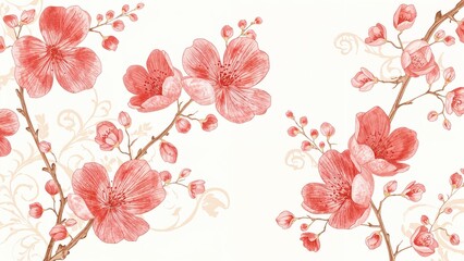 Obraz premium Cherry blossom motif inspired by Japanese culture