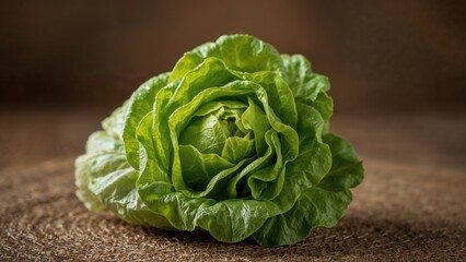 Vibrant and crisp foliage of natural Butterhead lettuce, commonly called Butter lettuce, Boston lettuce, or Bibb lettuce.