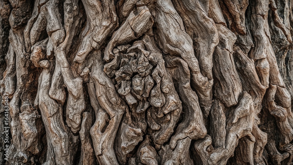 Poster intricate patterns on weathered tree bark