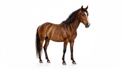 Fototapeta premium Isolated horse on a blank white canvas