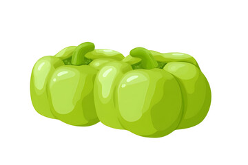 Illustration - Two Shiny Green Bell Peppers