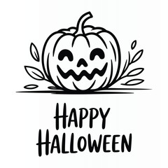 Obraz premium Halloween Pumpkin Single Line Art with continuous Motion