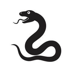 snake coiled with tongue out vector art