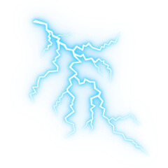 Blue Glowing Realistic Lightning Strike Electric Thunder