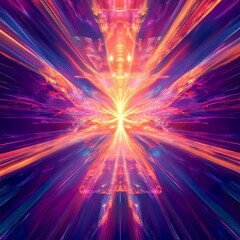 Infinite Nexus IV Multiple streams of light converging to form a singular radiant point bold and futuristic