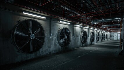 High-Capacity Subterranean Shelter with Industrial Air Supply and Ventilation