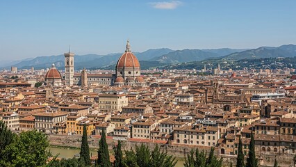 Obraz premium Breathtaking urban panorama highlighting ancient buildings and regional allure.