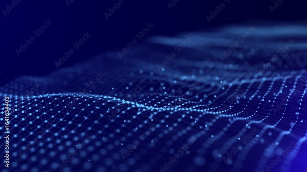 Poster modern design of network connection structure. abstract background with interlacing dots and lines. 