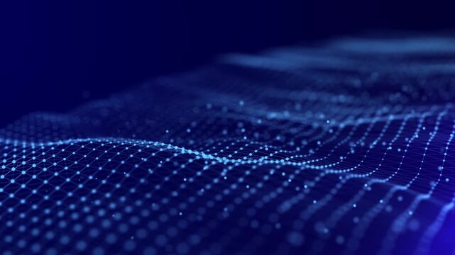 Modern design of network connection structure. Abstract background with interlacing dots and lines. 3D rendering.