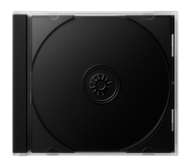 Double CD jewel case with clear front and opaque black back for two-disc albums