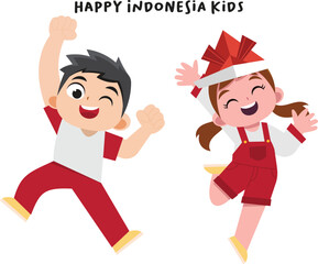 kids character indonesia independence day