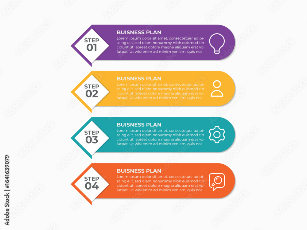 Poster timeline infographic design element and number options. business concept with 4 steps. can be used f
