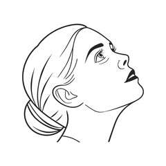 girl head silhouette vector art