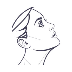 girl head silhouette vector art