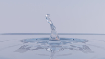 Close-Up of a Water Splash in Motion Creating Ripples.