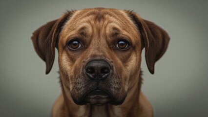 Single dog reflecting emotions through its stare