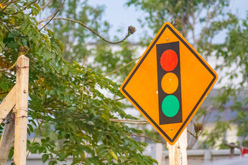 Caution Traffic Signal Warning Sign