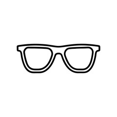 Fototapeta premium Minimalist wayfarer sunglasses outline with white background stylish eyewear summer design 