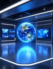 Futuristic global display room