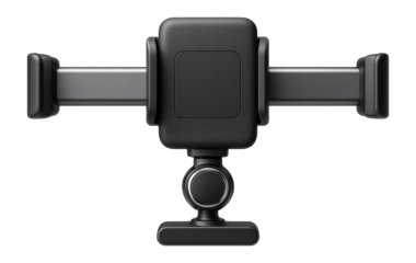 Headrest car mount with retractable arms and rotating cradle for tablets