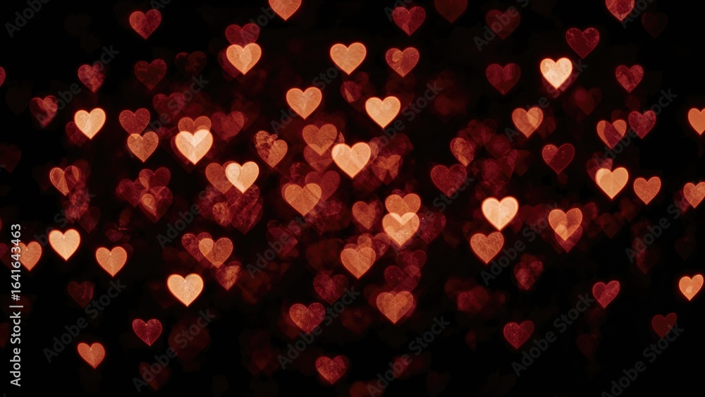 Poster bokeh in the shape of a heart