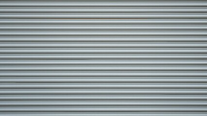 Silver grey corrugated metal surface with continuous horizontal line pattern