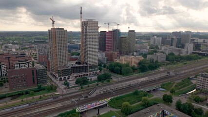 Housing development and rising skyline of Amsterdam Zuidoost