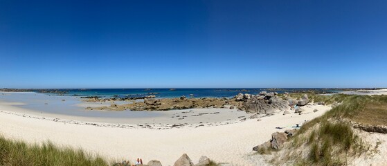 Photographie panoramique de paysage breton