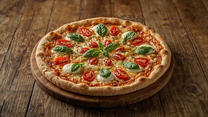 Entire homemade pizza placed on the dining surface