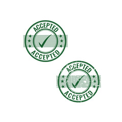 Accepted Stamp. Grunge rubber office stamp with the word accepted illustration. Perfect for business, documents, and creative projects. Vector EPS file.
