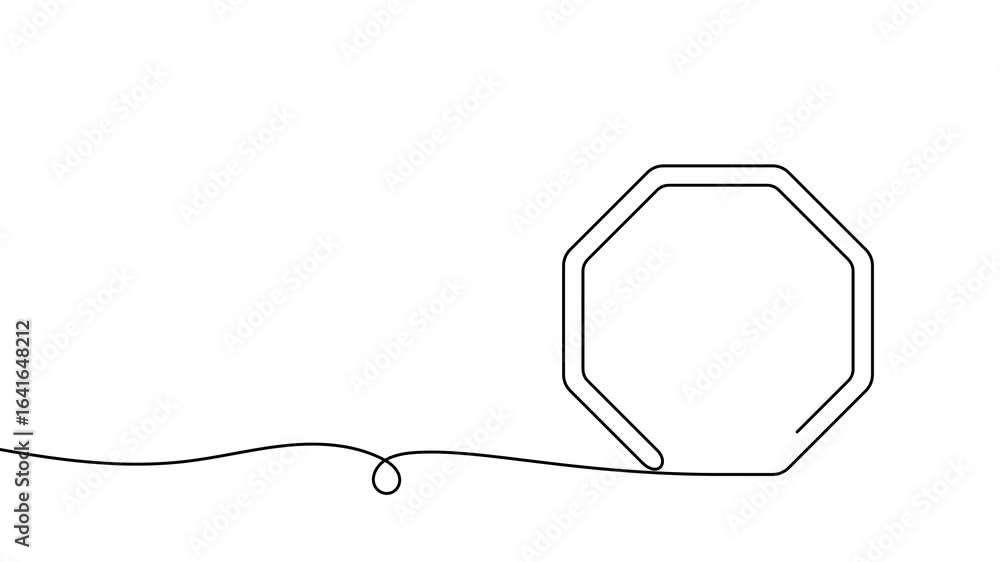 Poster sign with exclamation mark, one continuous line illustration. continuous line drawing of exclamation