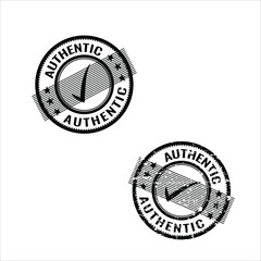 Authentic stamp Set. Includes a grunge rubber office stamp and a clean, solid version.Perfect for business, documents, and creative projects. Vector EPS file.