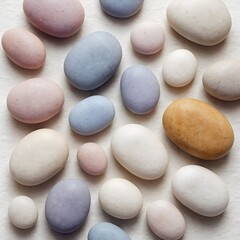 Pastel Colored Smooth Pebbles Collection