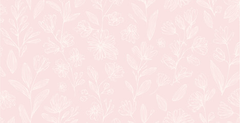 Obraz premium Floral print pattern background in provance style, floral background. Pastel tones vintage style wallpaper in vector.